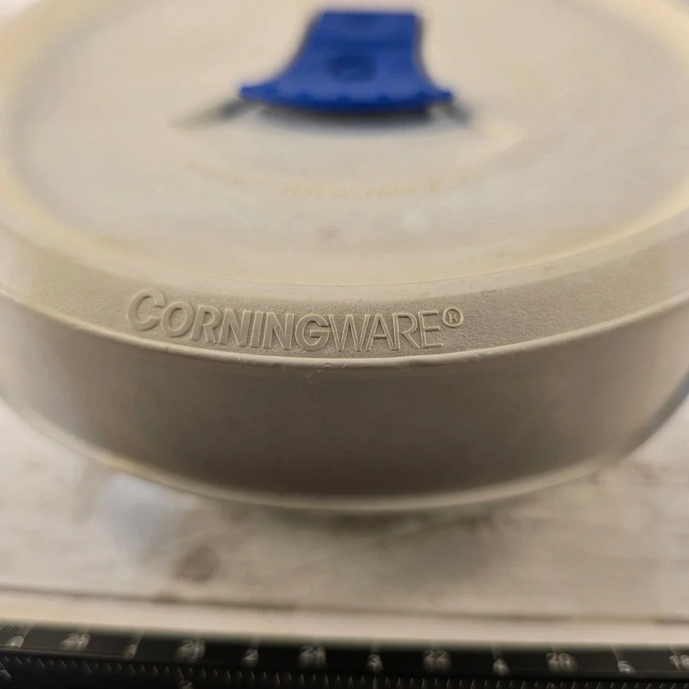 CorningWare French White Stoneware Bowl Set 16oz 24oz with Vented Lids 2pc